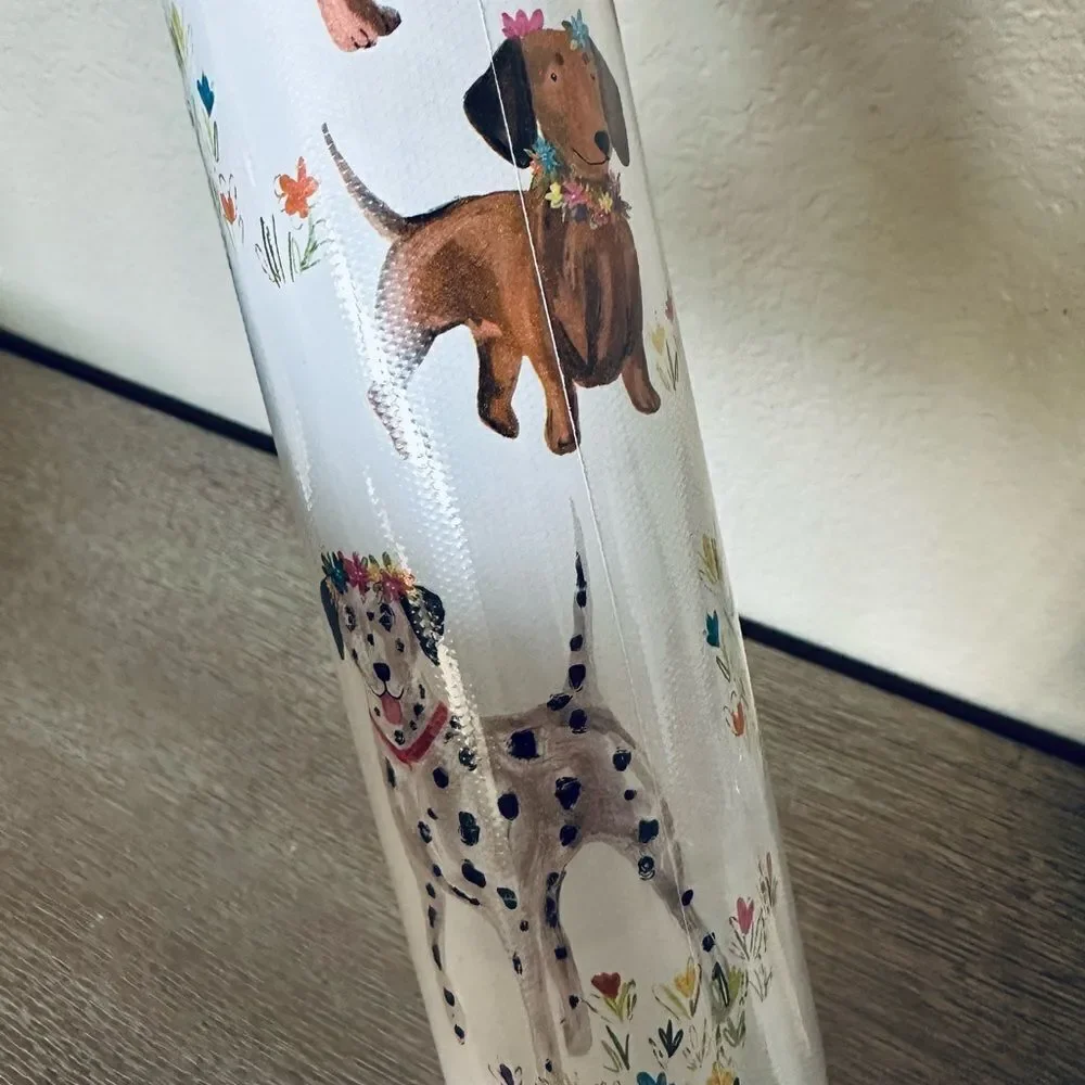 Floral Dog Print Pattern Gift Wrapping Paper Gift Wrap Roll